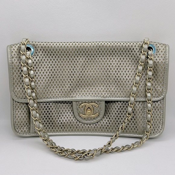 CHANEL Handbags - Chanel Up In The Air Single Flap Perforated Leather Medium Bag